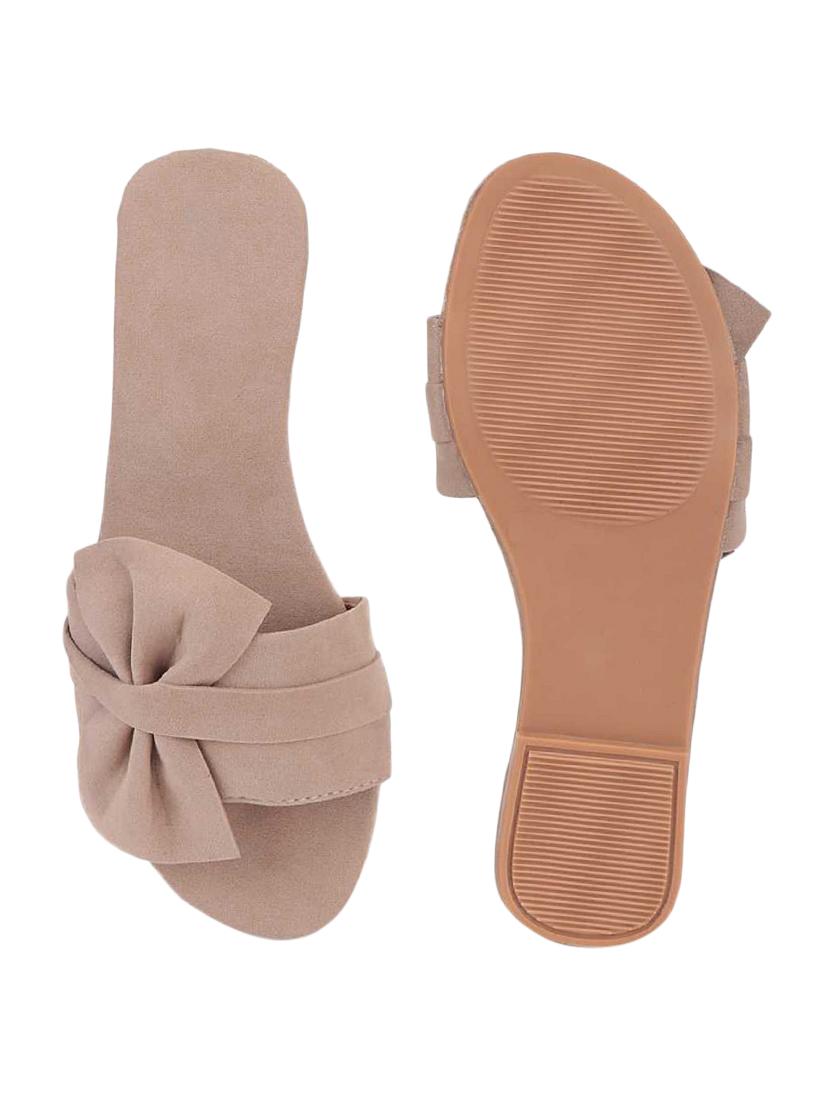 beige suede slip on sandals - 17565463 - Standard Image - 3