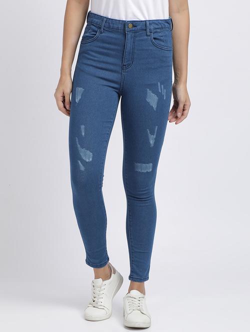 high rise distressed jeans  - 17565530 -  Standard Image - 0