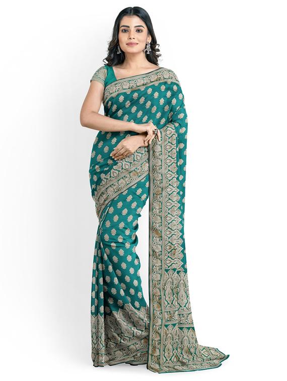 jacquard woven saree with blouse - 17565567 - Zoom Image - 0