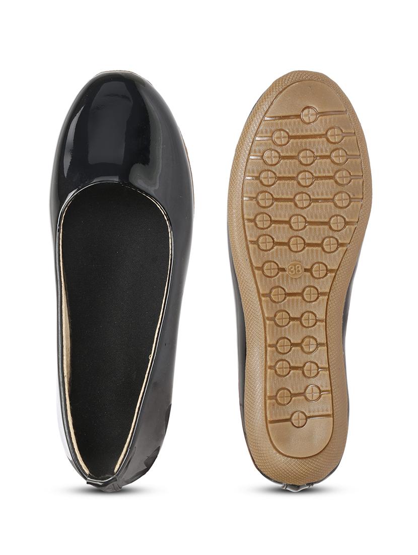 black pvc slip on ballerina - 17566441 - Standard Image - 3