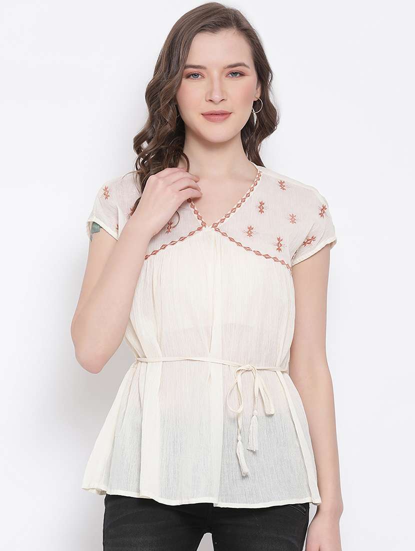 women's peplum v neck top - 17567053 -  Zoom Image - 0