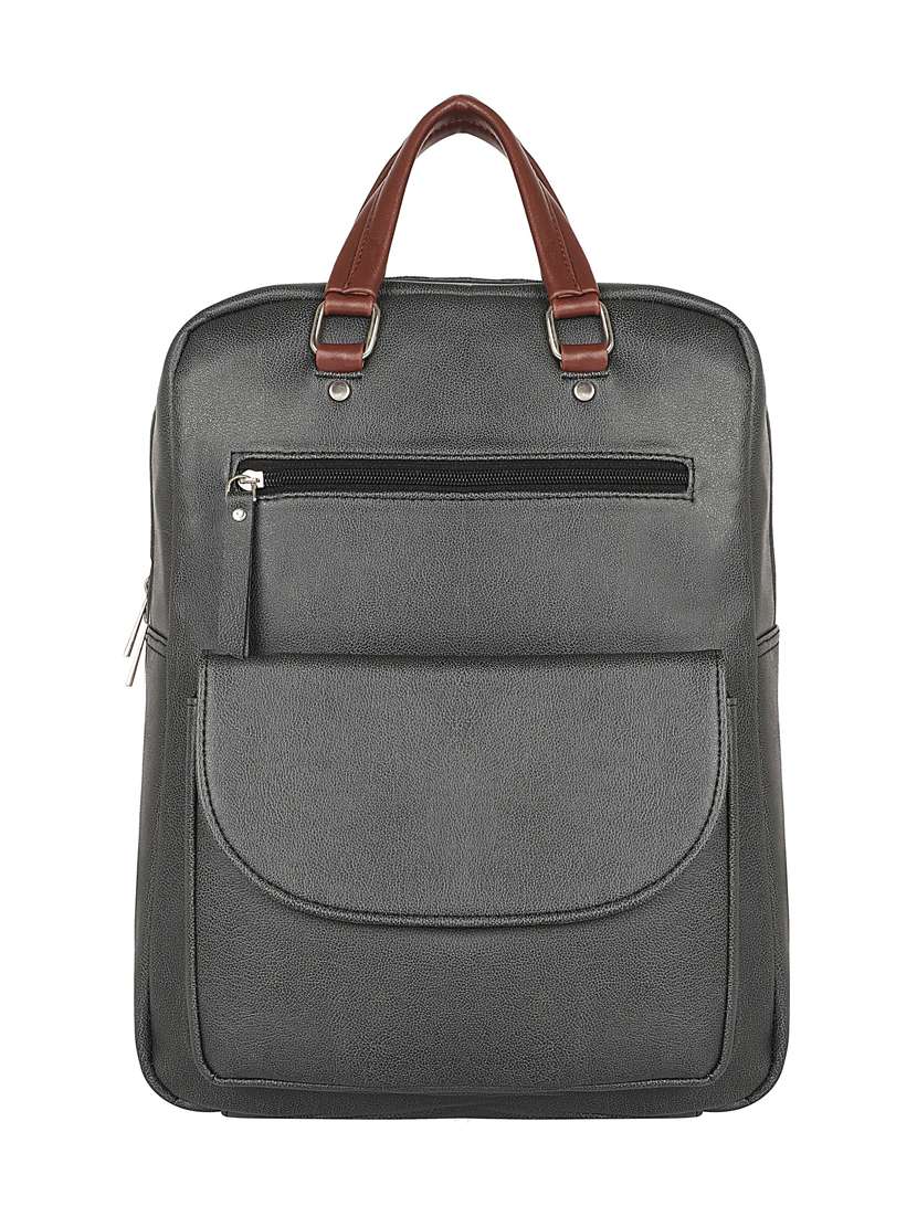 black leatherette (pu) regular backpack