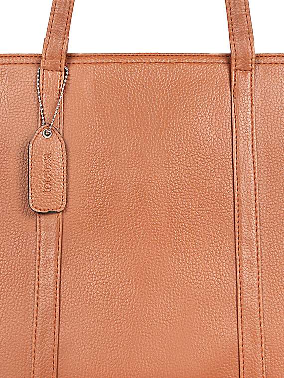 nude leatherette (pu) handbag - 17567250 - Standard Image - 3
