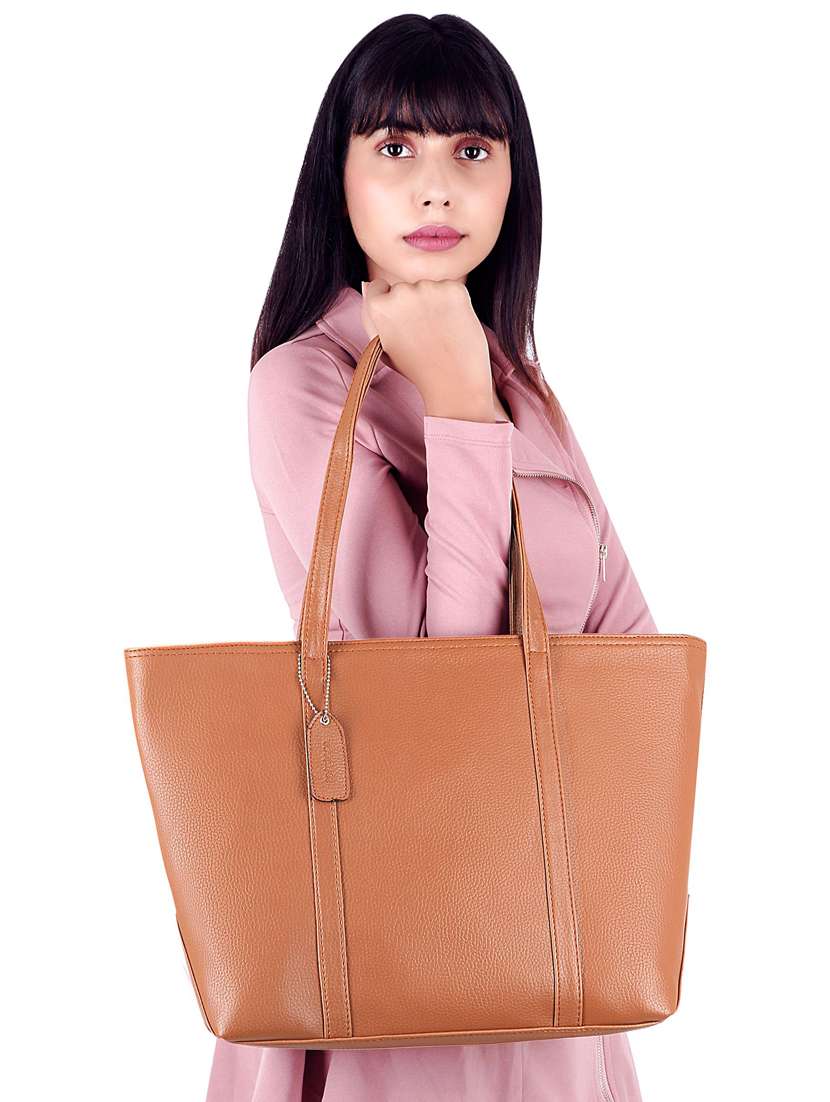 nude leatherette (pu) handbag - 17567250 - Standard Image - 5