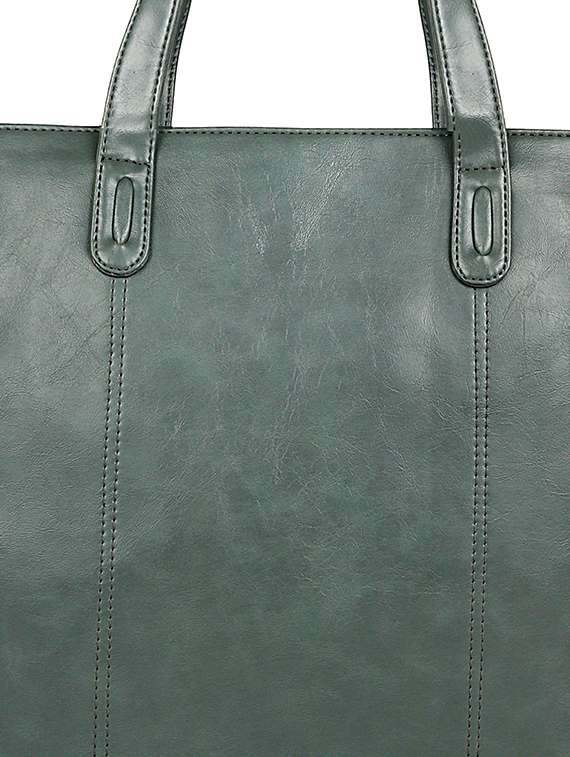 green leatherette (pu) handbag - 17567275 -  Standard Image - 3