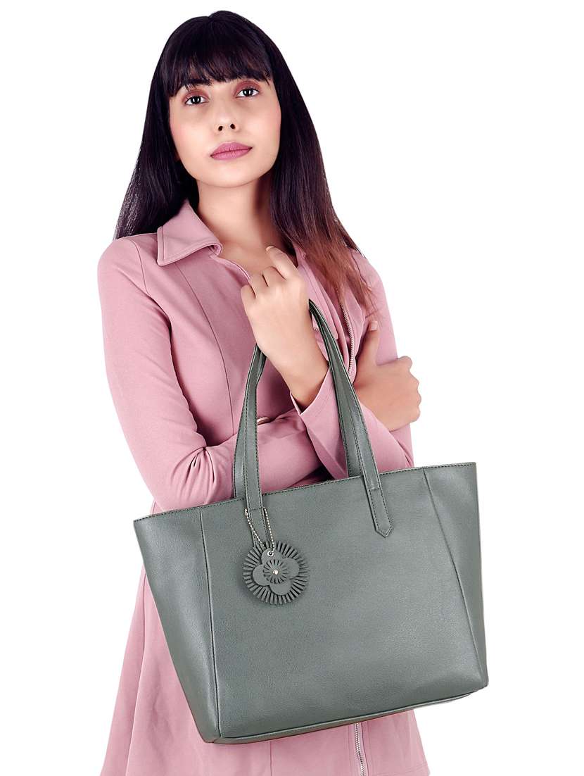 green leatherette (pu) handbag - 17567285 -  Standard Image - 5