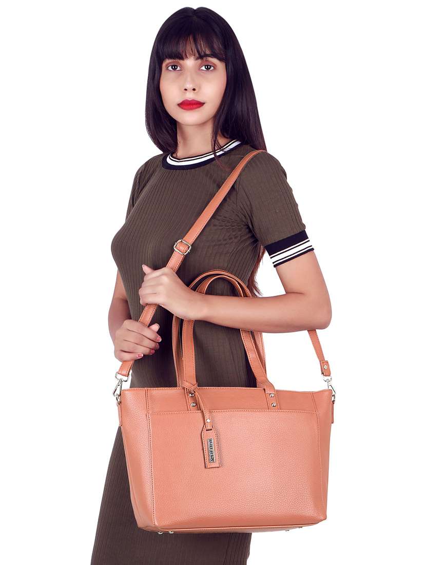 pink leatherette (pu) handbag - 17567292 -  Standard Image - 5