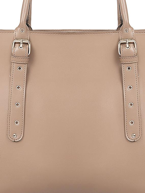beige leatherette (pu) handbag - 17567296 - Standard Image - 3