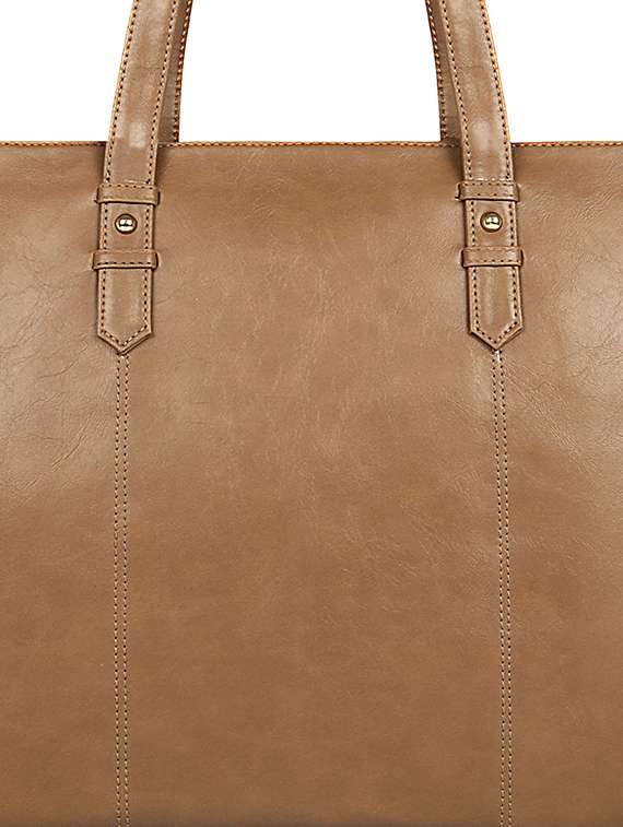 nude leatherette (pu) handbag - 17567299 -  Standard Image - 3