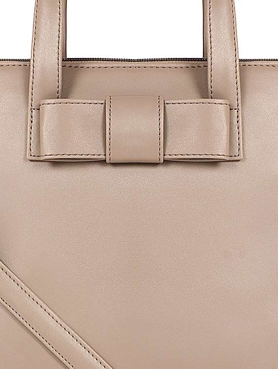 beige leatherette (pu) handbag - 17567303 -  Standard Image - 3