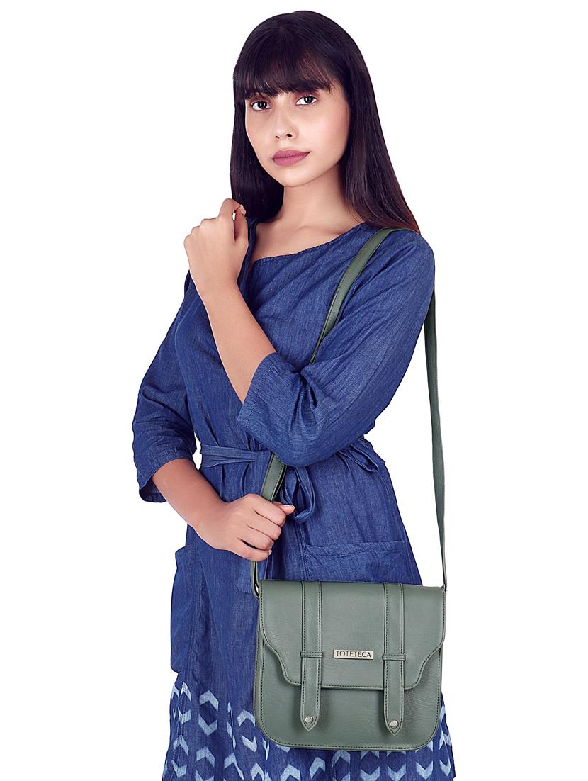 green leatherette (pu) sling bag - 17567317 - Standard Image - 5