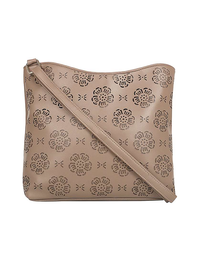 beige leatherette (pu) sling bag - 17567329 - Zoom Image - 0