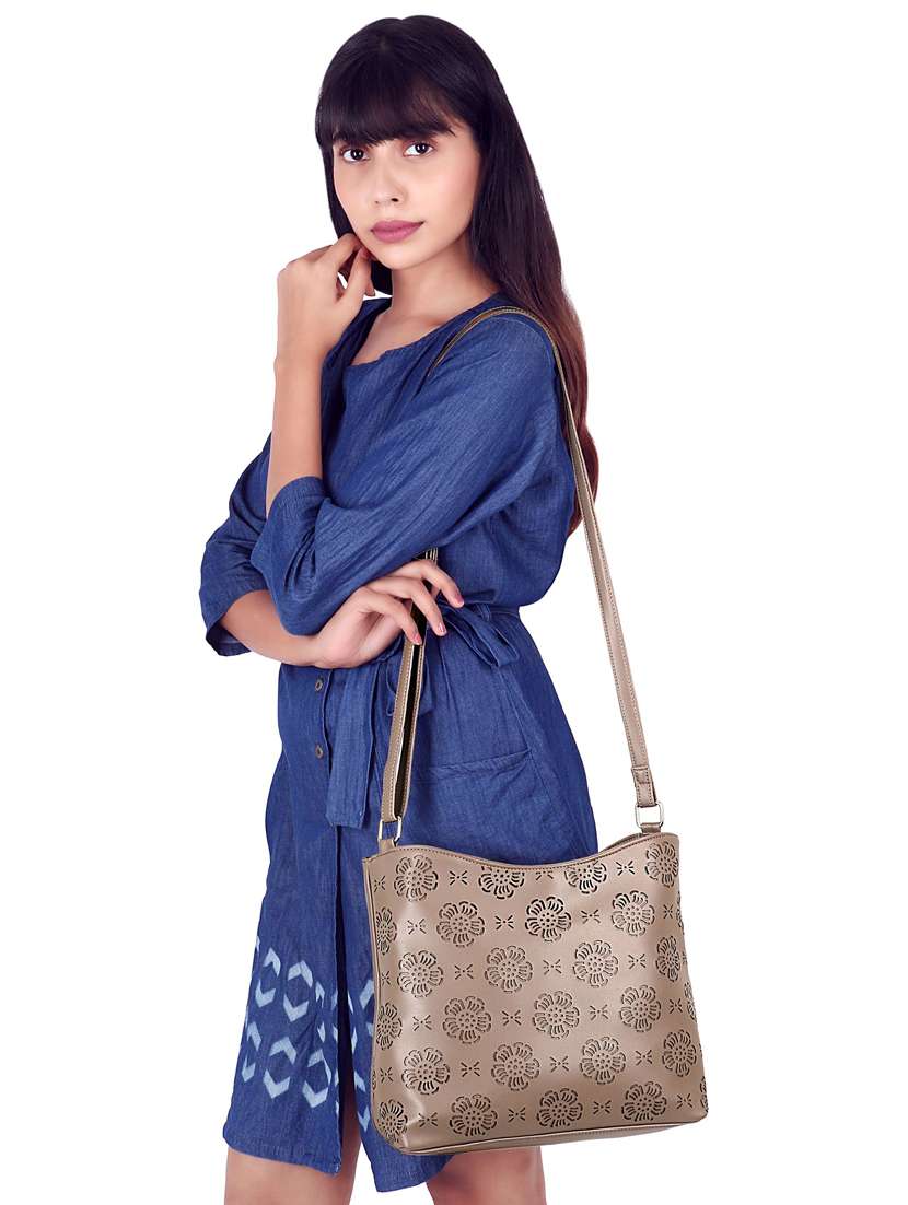 beige leatherette (pu) sling bag - 17567329 - Standard Image - 5