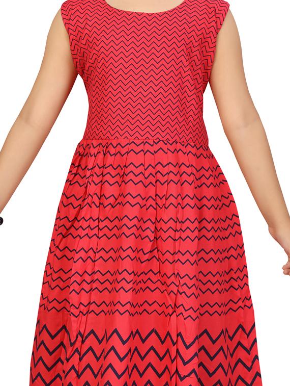 red cotton party gown - 17568451 - Standard Image - 3