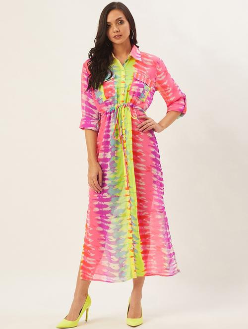 women's fit & flare tie & dye dress - 17568650 - Standard Image - 0