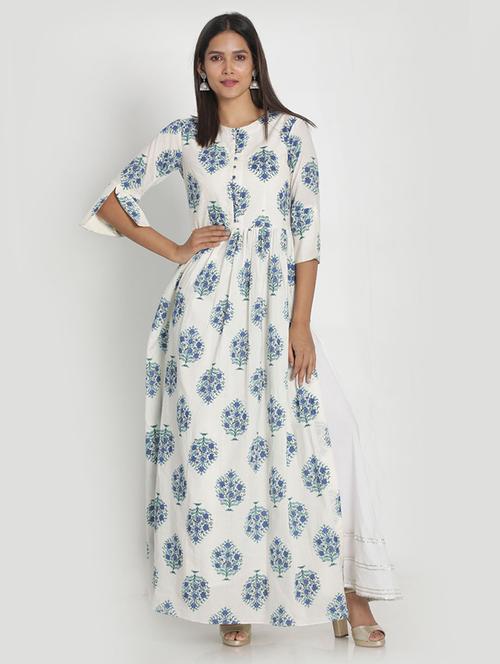 floral high slit kurta - 17569185 -  Standard Image - 0