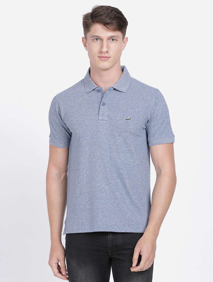 grey solid polo t-shirt 