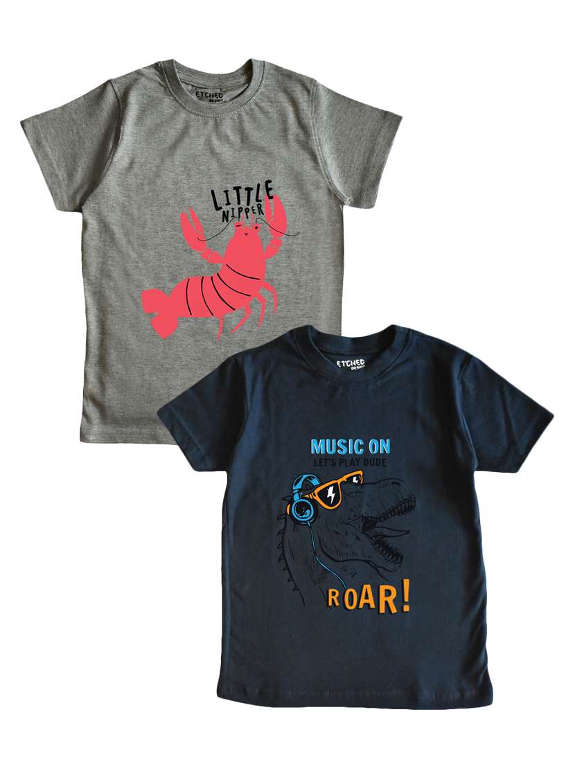 set of 2 graphic knit t-shirt - 17570282 -  Zoom Image - 0