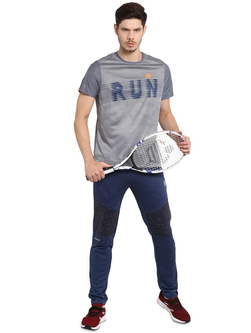 blue color block full length track pant - 17570394 -  Standard Image - 3