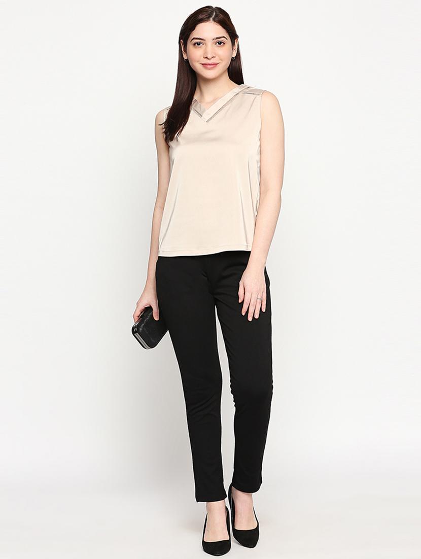 overlap neck solid top - 17570770 - Standard Image - 3