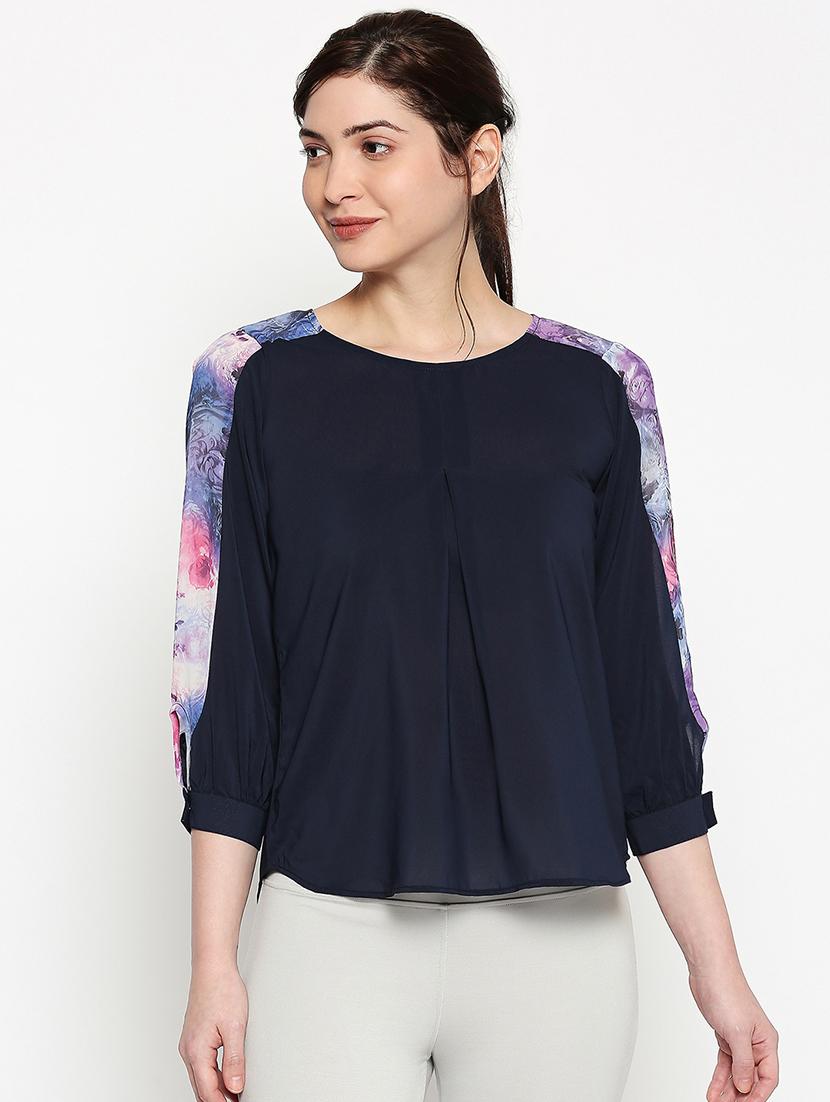 floral print cut & sew top - 17570777 - Zoom Image - 0