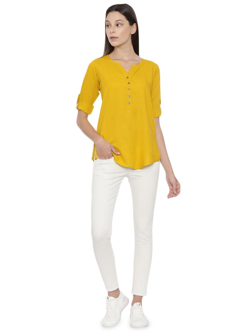 women's straight notch neck top - 17571433 - Standard Image - 3