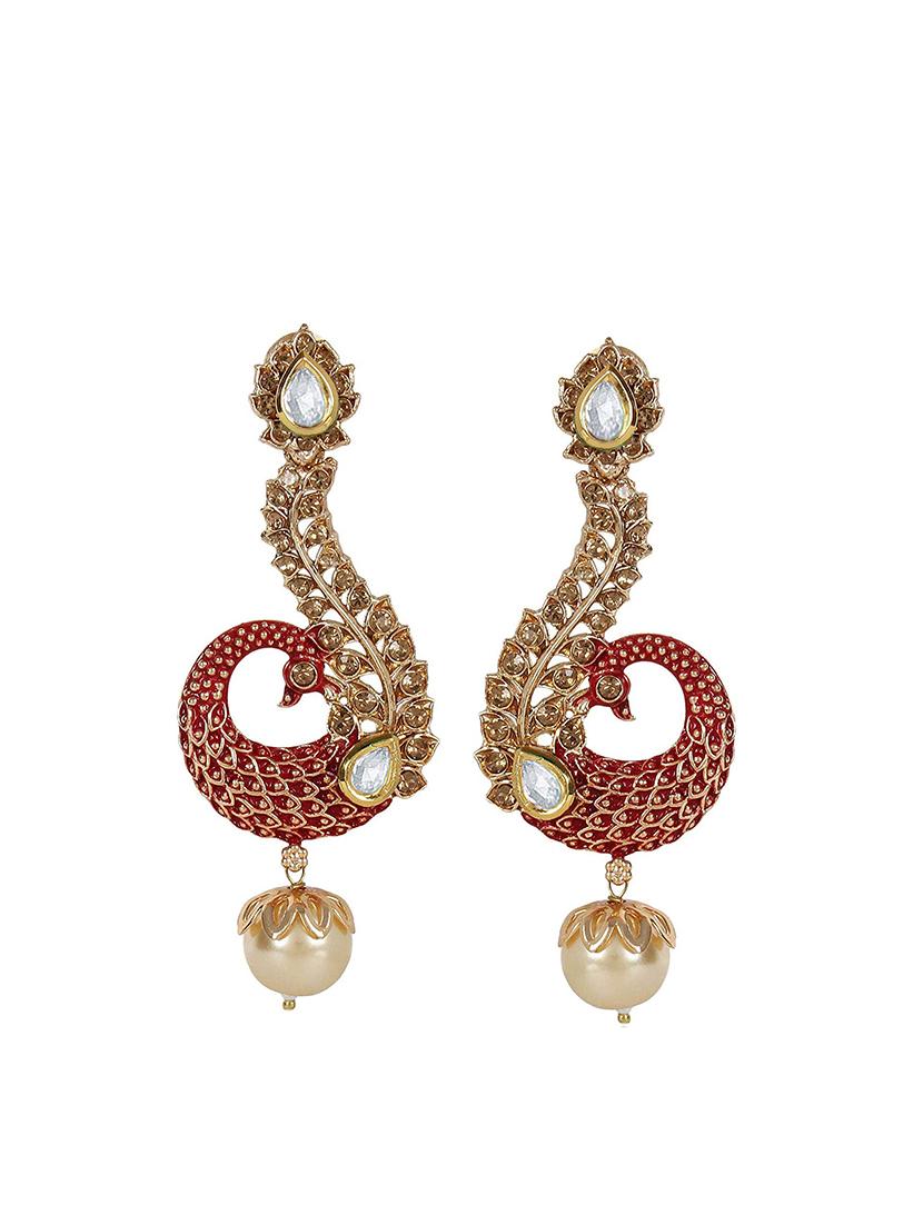 red metal drop earring - 17573607 - Zoom Image - 0