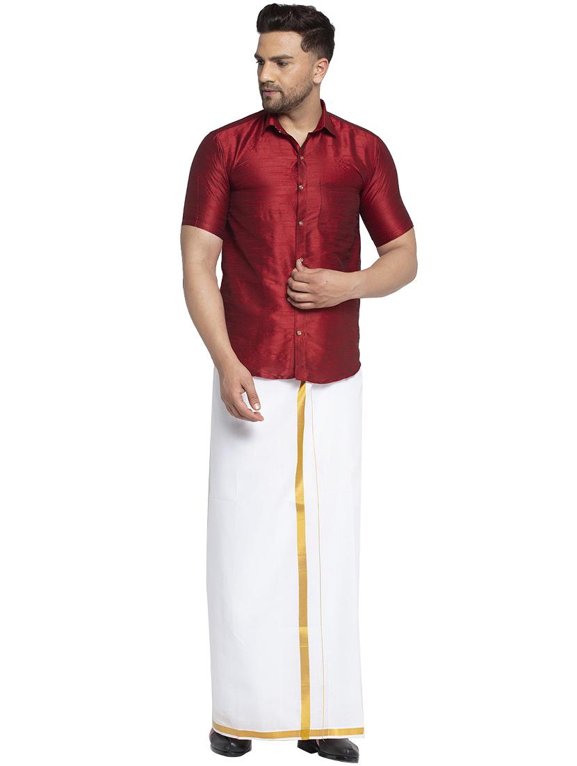 mens self design casual shirt - 17574057 - Standard Image - 3