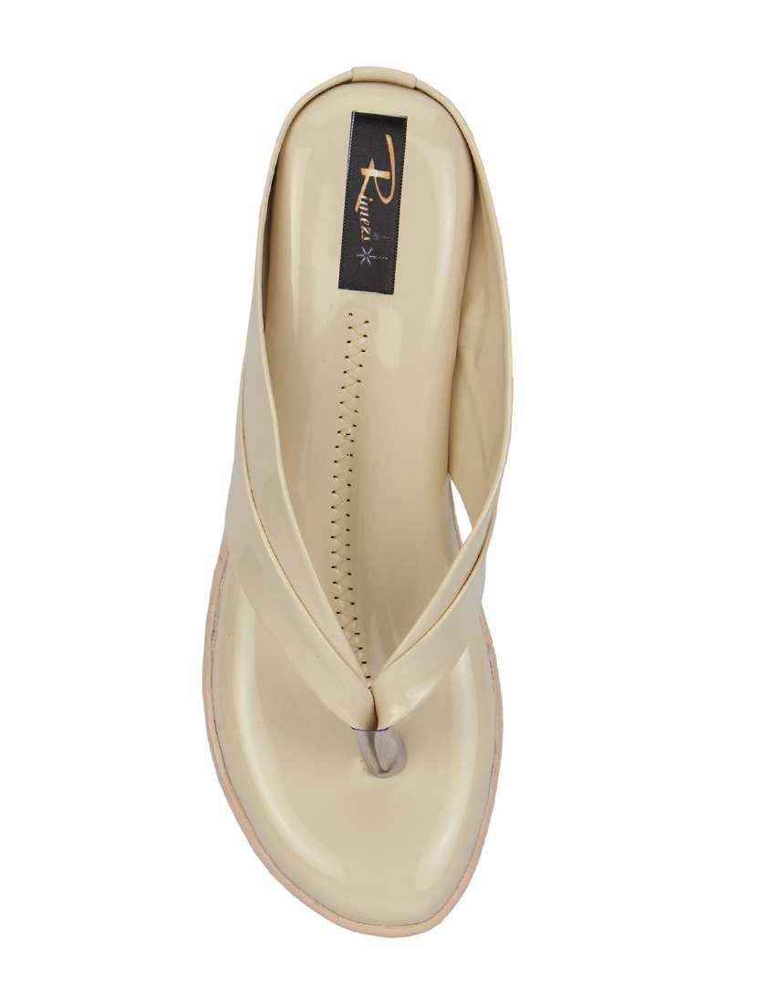 nude synthetic slip on sandals - 17574473 -  Standard Image - 3