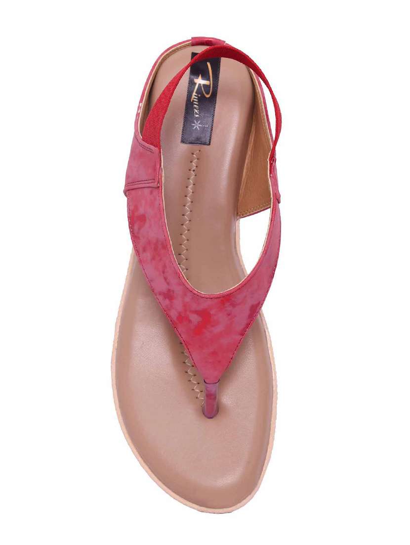 red leatherette back strap sandals - 17578150 - Standard Image - 3