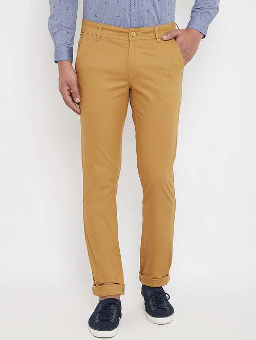 khaki textured chinos - 17578552 - Standard Image - 0