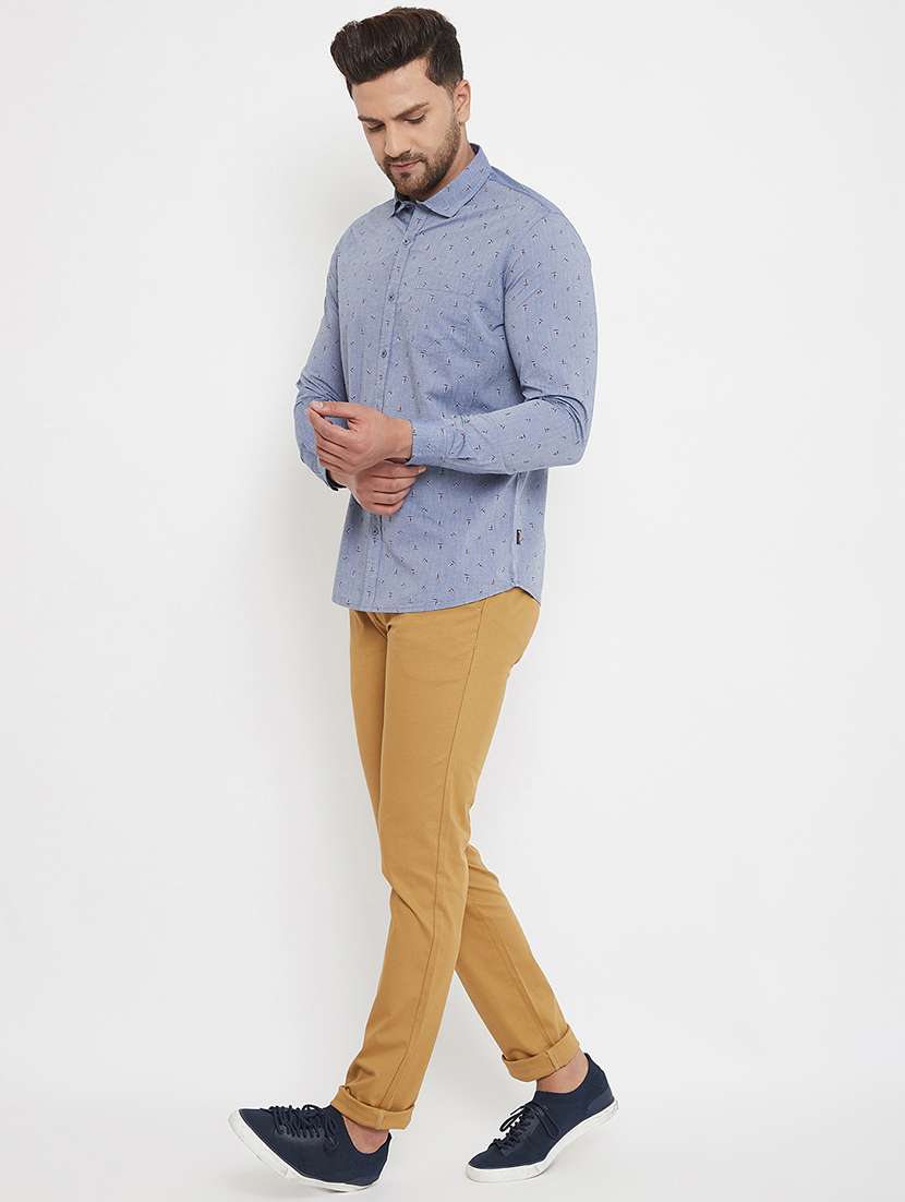 khaki textured chinos - 17578552 - Standard Image - 3