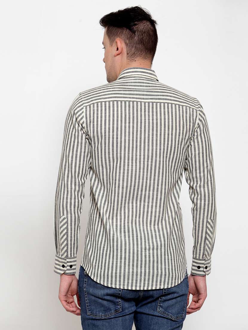 grey striped casual shirt - 17579413 -  Standard Image - 3