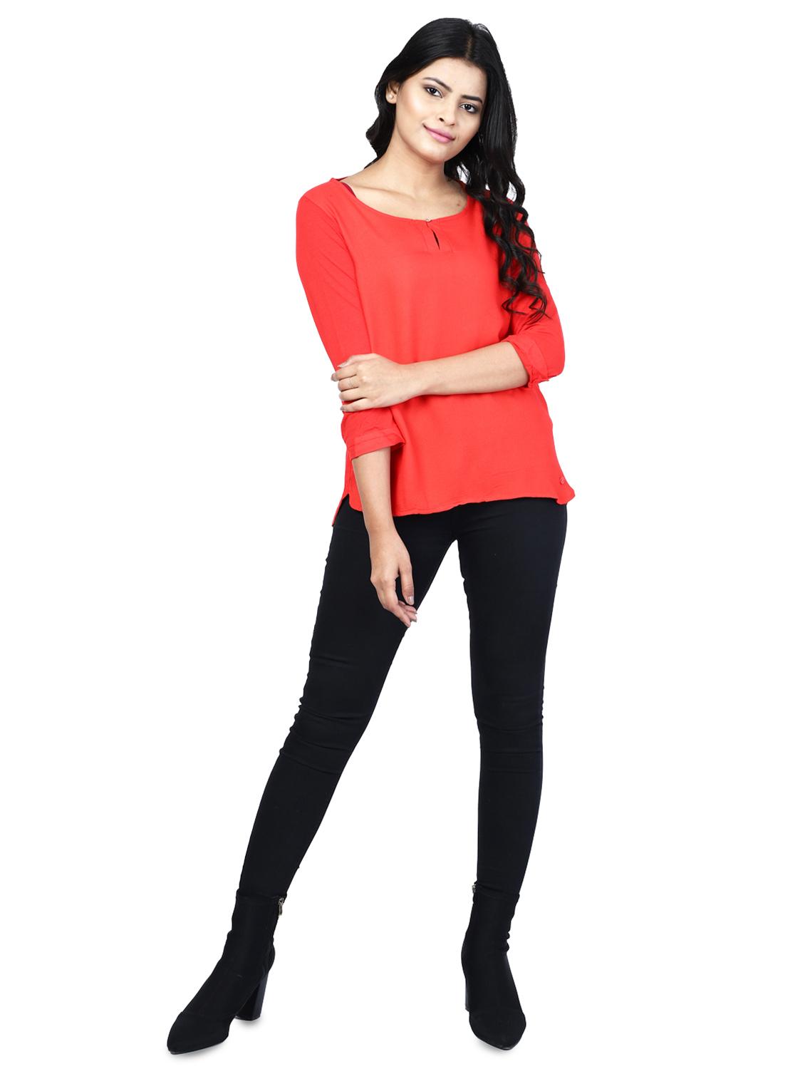 keyhole neck solid top - 17580124 - Standard Image - 3