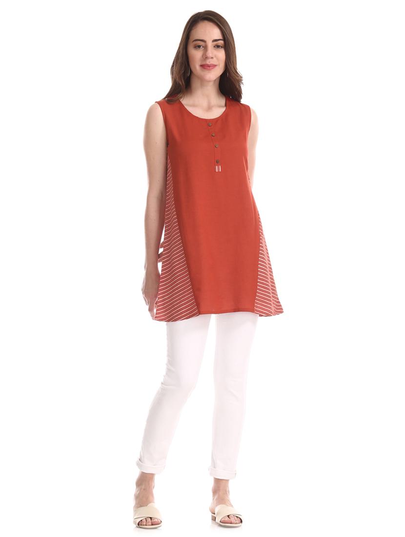 round neck a-line tunic - 17581168 - Standard Image - 3