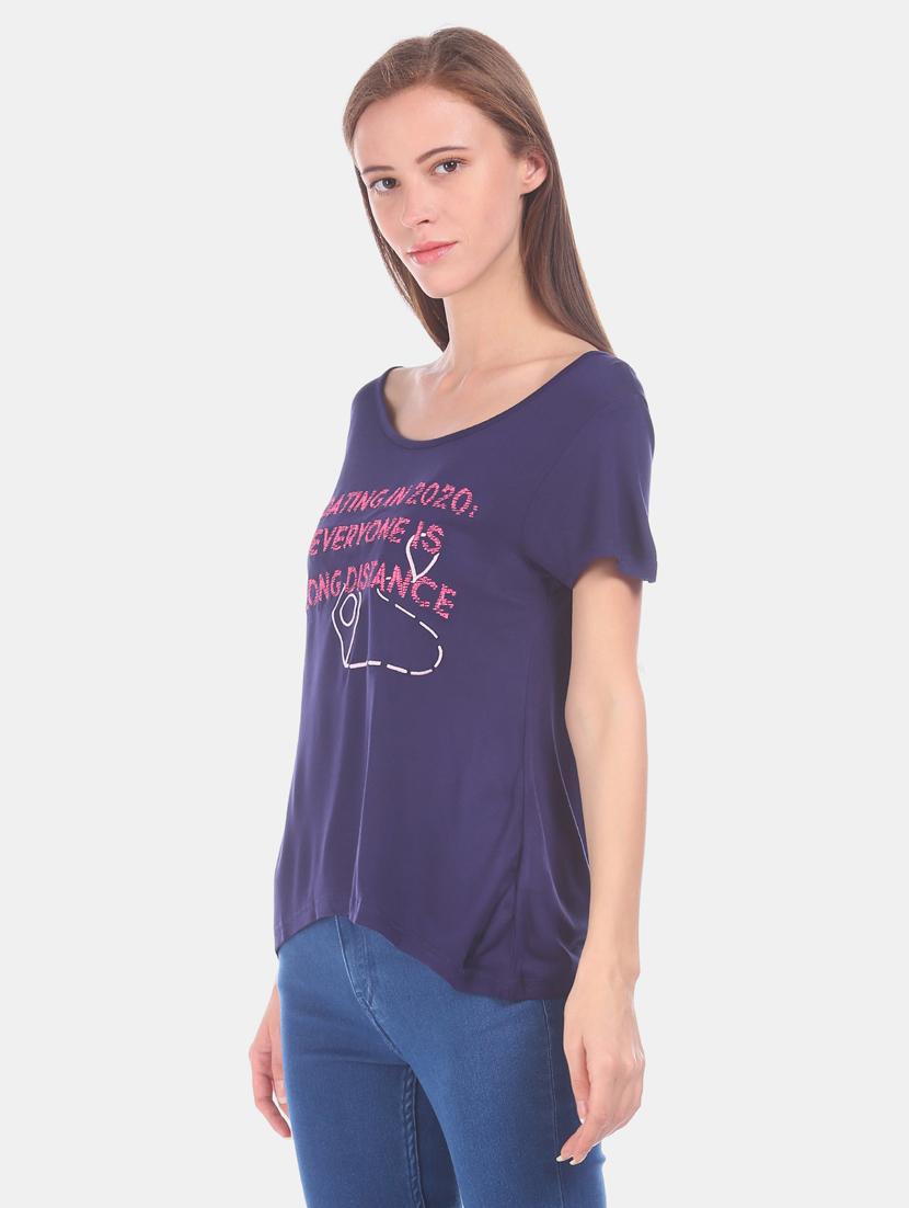 boat neck graphic tee - 17581216 - Zoom Image - 0