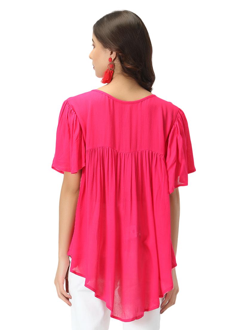 tie up neck high-low top - 17582173 - Standard Image - 3