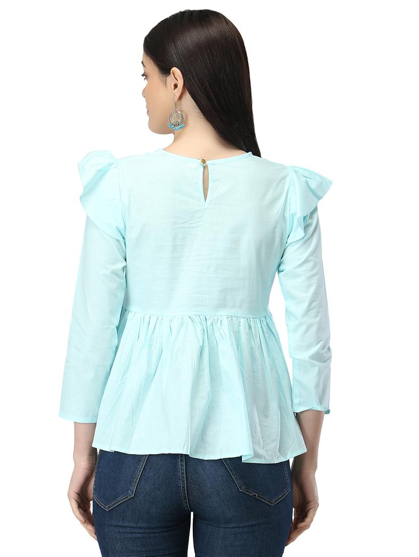 floral embroidered peplum top - 17582174 - Standard Image - 3