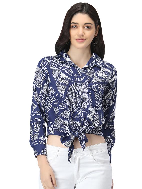 tie front graphic top  - 17582177 -  Zoom Image - 0