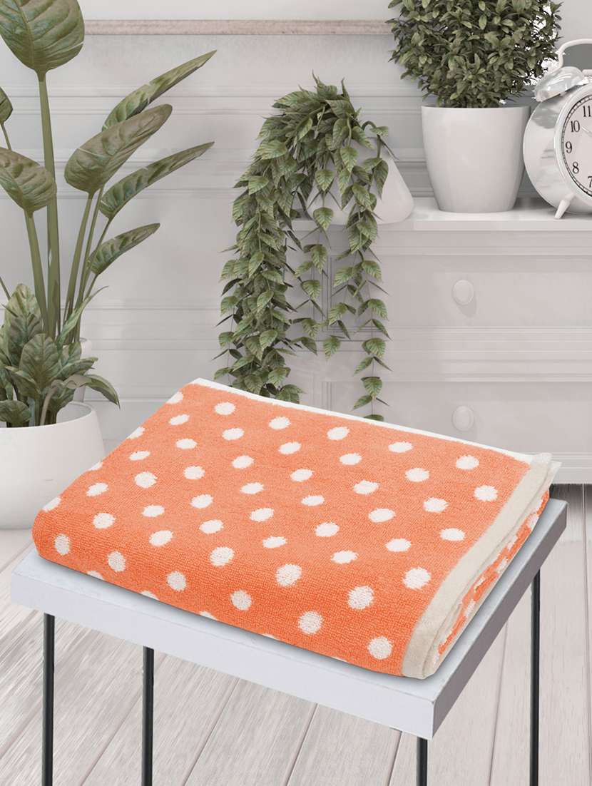 bianca mercerized combed cotton bumpy-stripes towels -1pc bath towel (sonoma) solid-coral