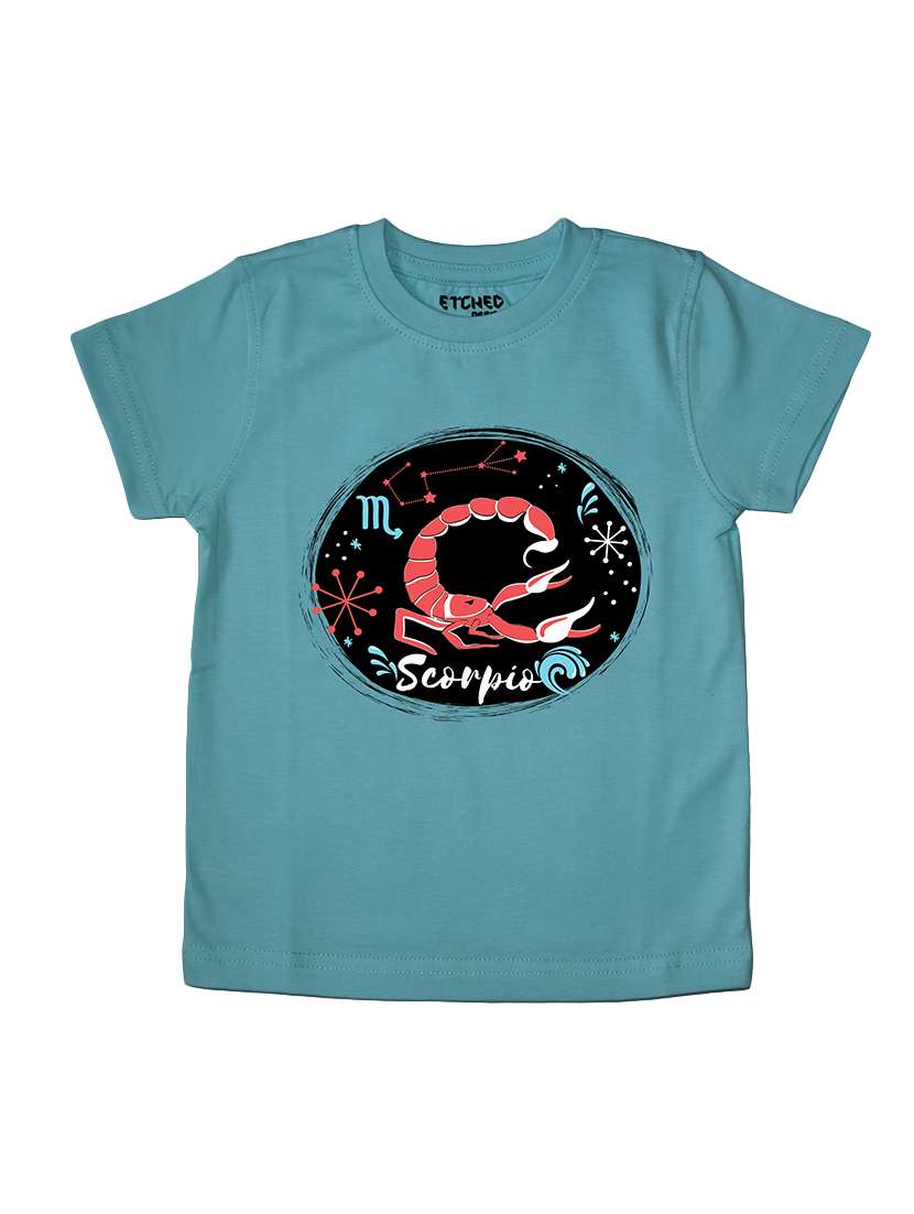 etched design boys zodiac sign tshirt "scorpio"