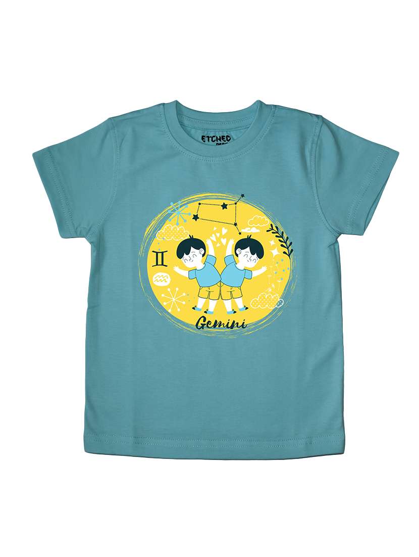 etched design boys zodiac sign tshirt "gemini"