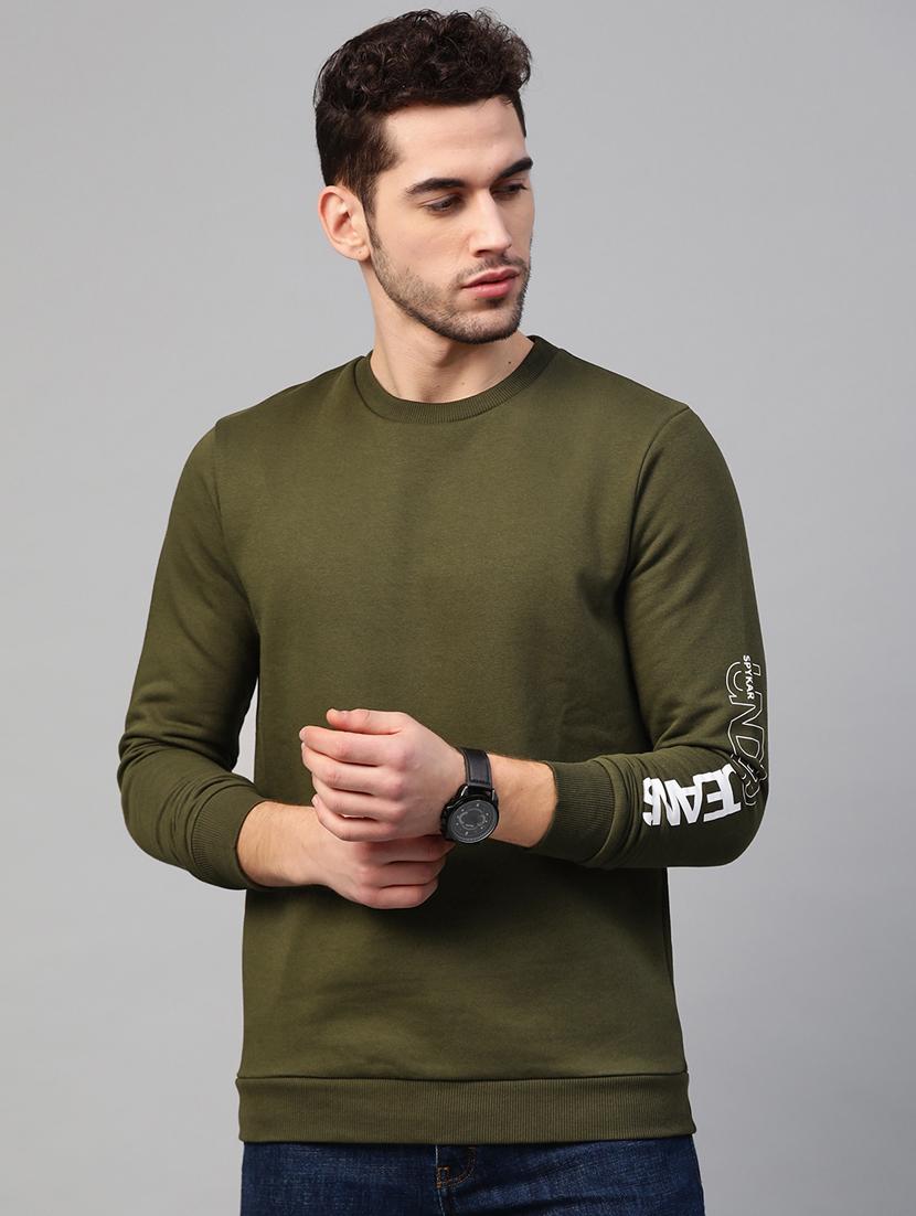 olive green printed sweatshirt - 17584145 - Zoom Image - 0