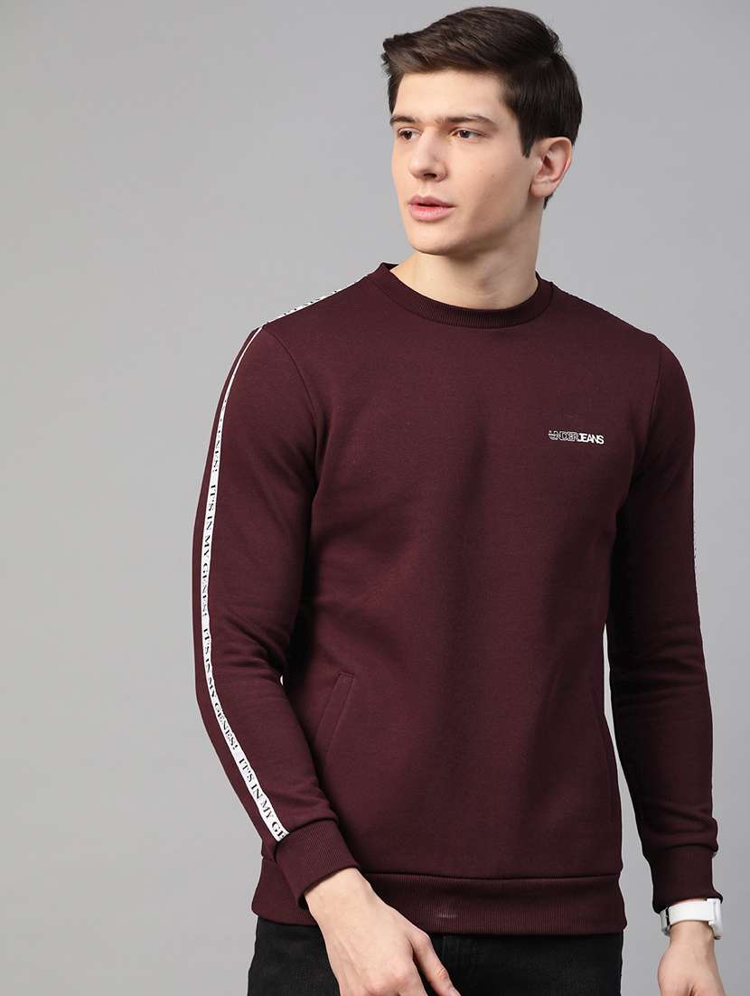 maroon taped sweatshirt - 17584149 -  Zoom Image - 0