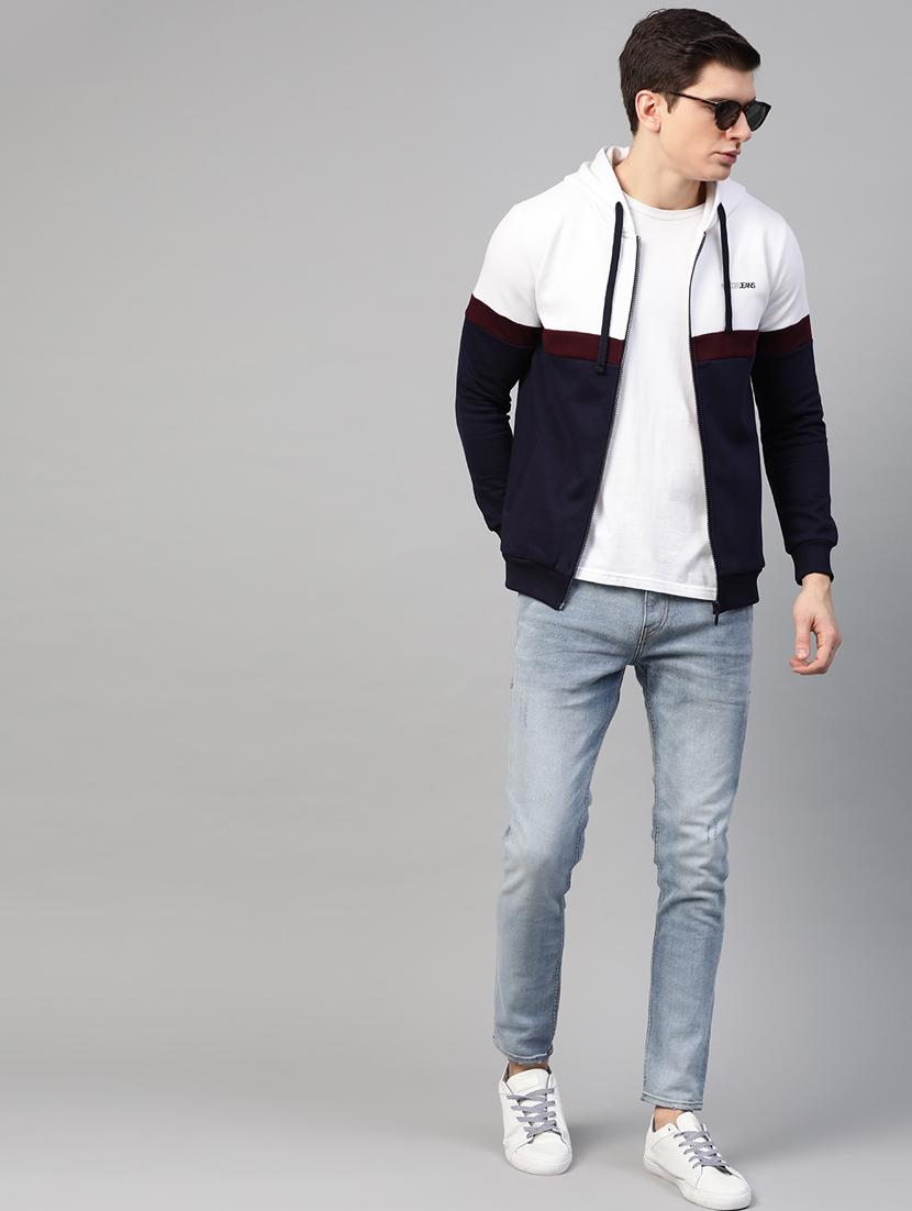 white color block cut & sew sweatshirt - 17584160 - Standard Image - 3