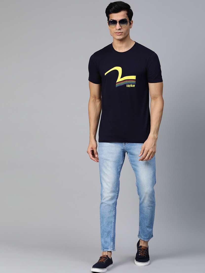 navy blue printed t-shirt - 17584185 -  Standard Image - 3