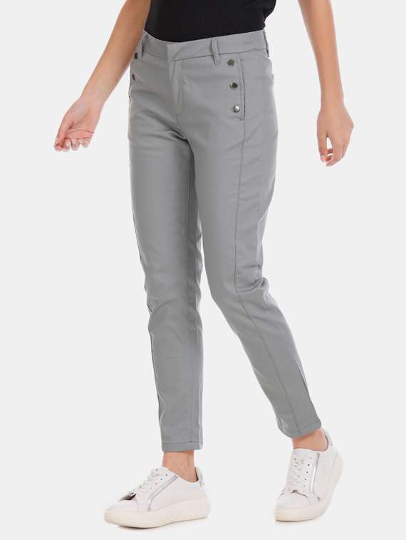 grey cotton chinos trousers