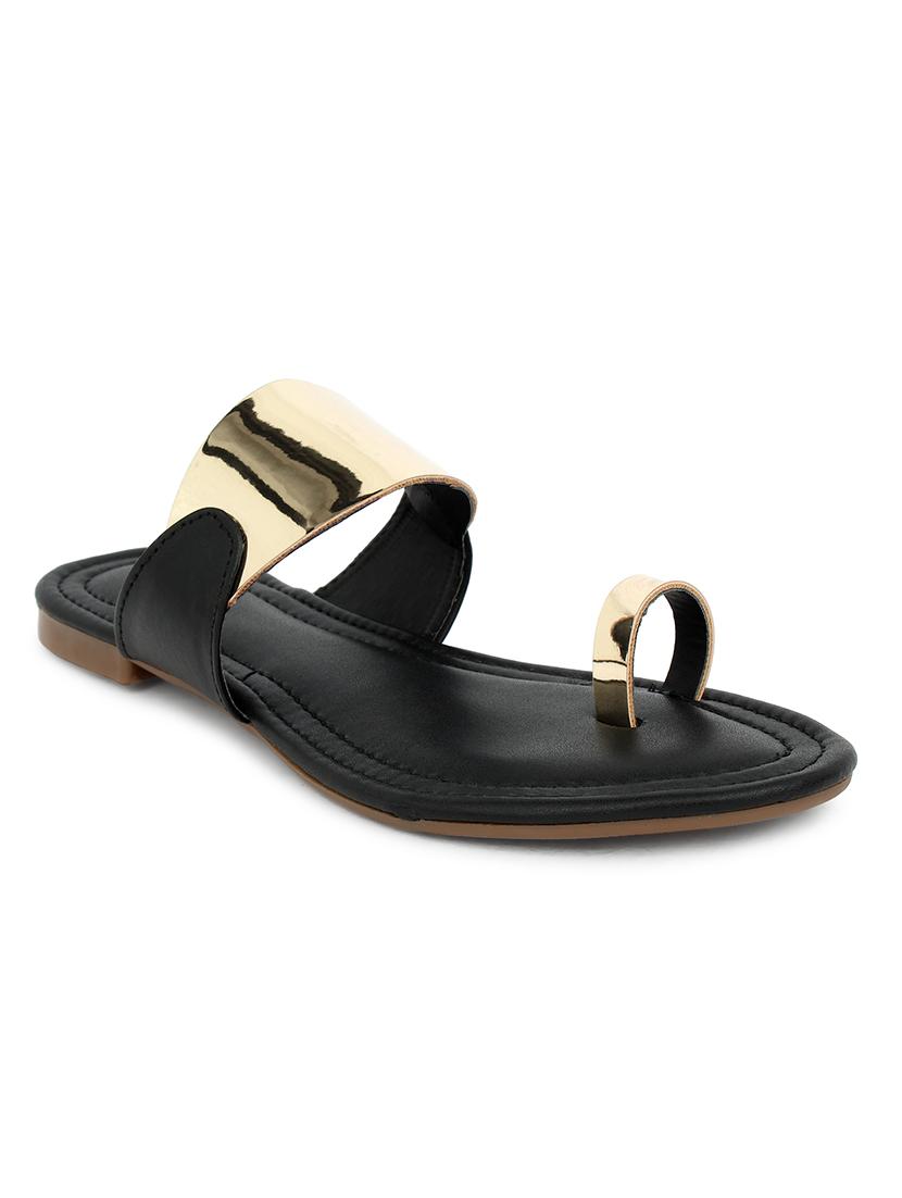 black synthetic slip on sandals - 17584944 - Zoom Image - 0