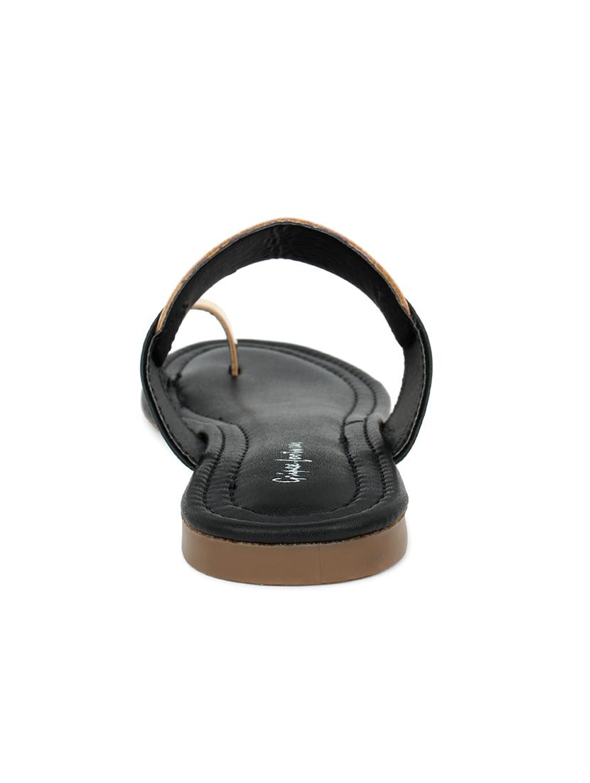 black synthetic slip on sandals - 17584944 - Standard Image - 3