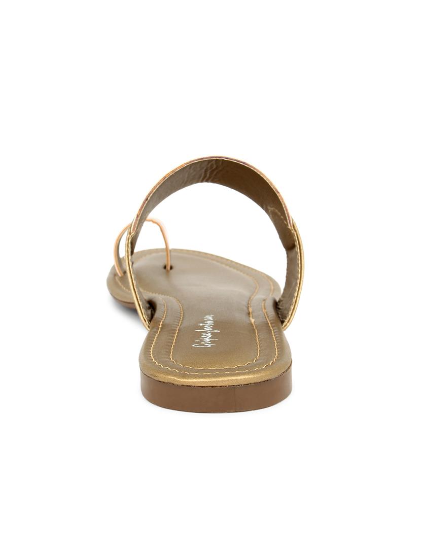copper synthetic slip on sandals - 17584946 - Standard Image - 3